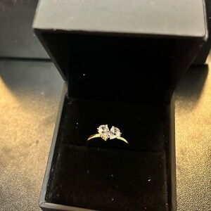 Jeulia Simple Pear Cut Heart Shape Sterling Silver Ring